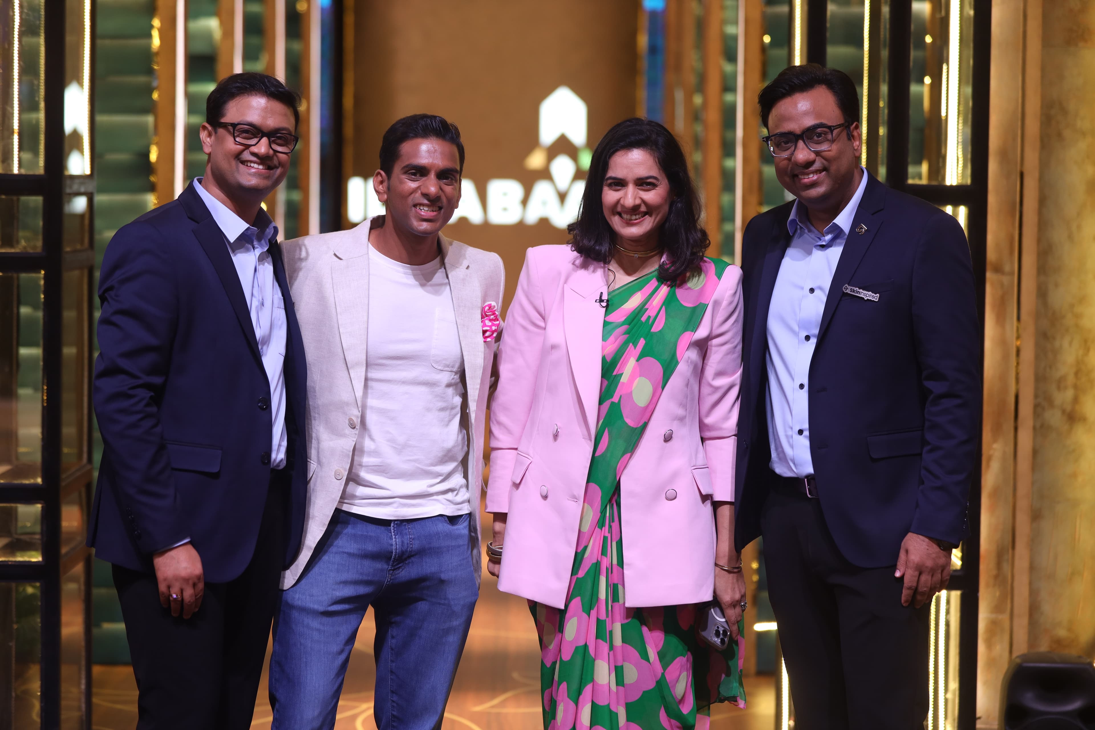 Founders and the Ideabaaz team celebrating on set